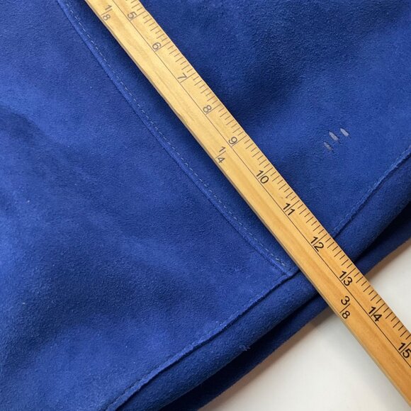 Portland Leather Goods Suede Devan Bucket Tote Bag Joni Blue Slouchy - Picture 8 of 14